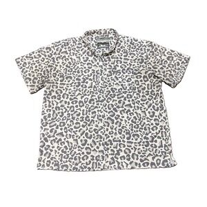 Tactical Edgy Retro Rifle Snow Leopard Short-sleeve Button-down Shirt Men's 3XL